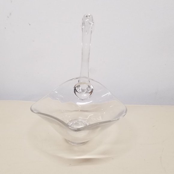 Duncan Miller Clear Blown Glass Swan Mother and Cygnet Dish Set - Picture 7 of 13